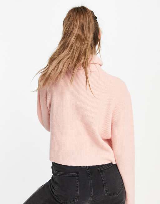 Cowl-neck Sweater - Pink Avocet