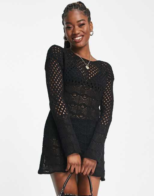 Long crochet cover outlet up dress