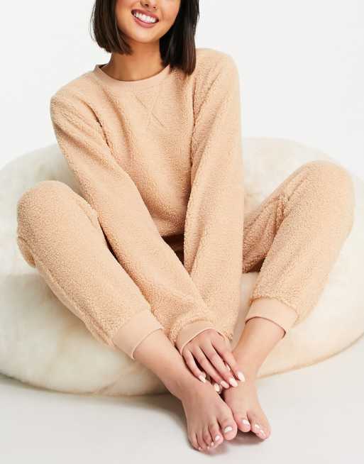 Round Neck Long Sleeve Top and Drawstring Pants Lounge Set