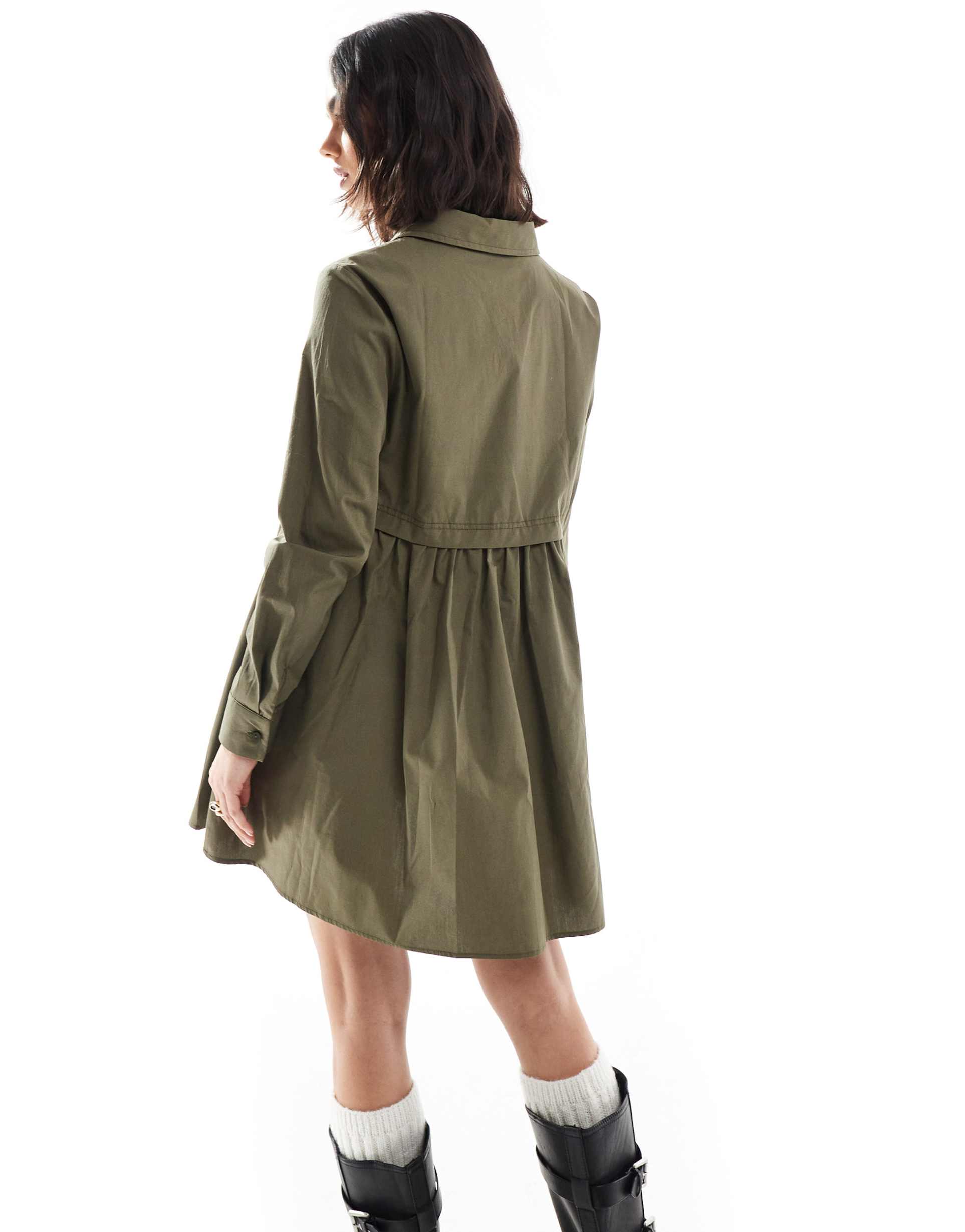 miss selfridge long sleeve smock shirt dress