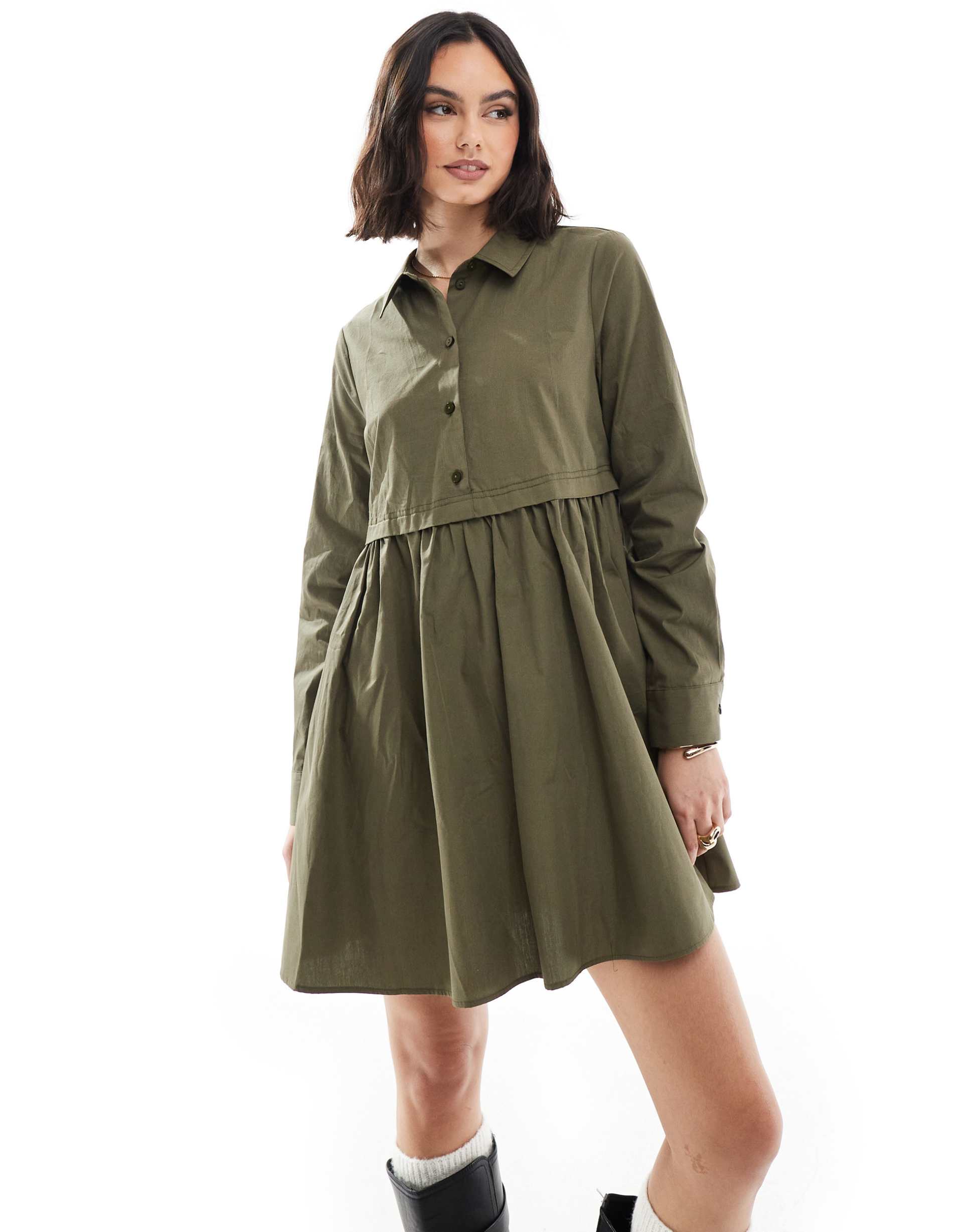 miss selfridge long sleeve smock shirt dress
