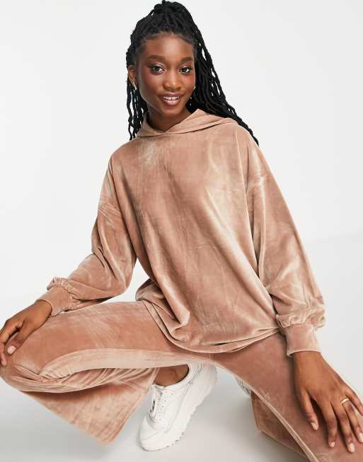 Miss Selfridge long sleeved velour hoodie ASOS