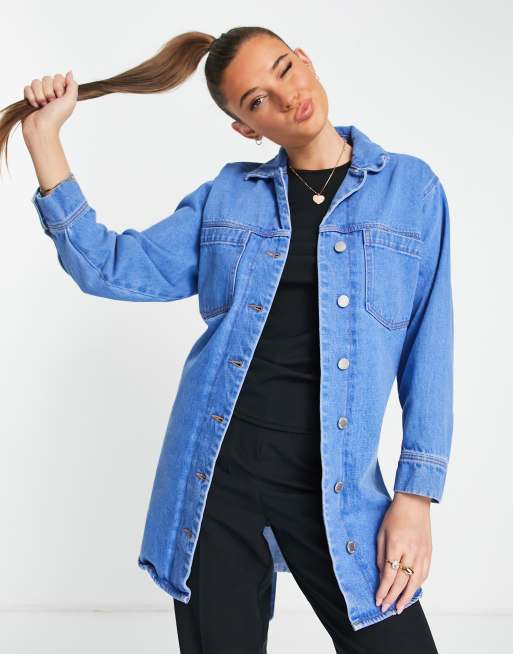 Womens longline denim clearance jacket