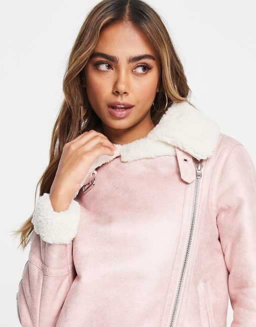 Pink aviator coat hotsell