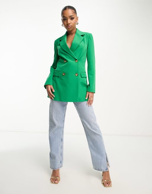 Green fitted clearance blazer