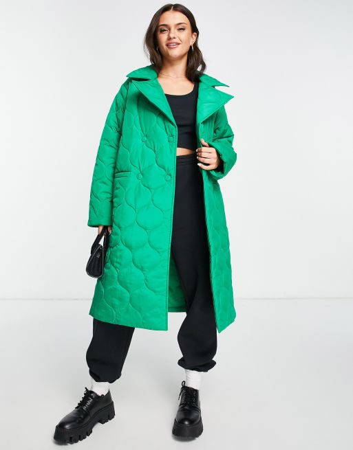 Green longline sale puffer coat