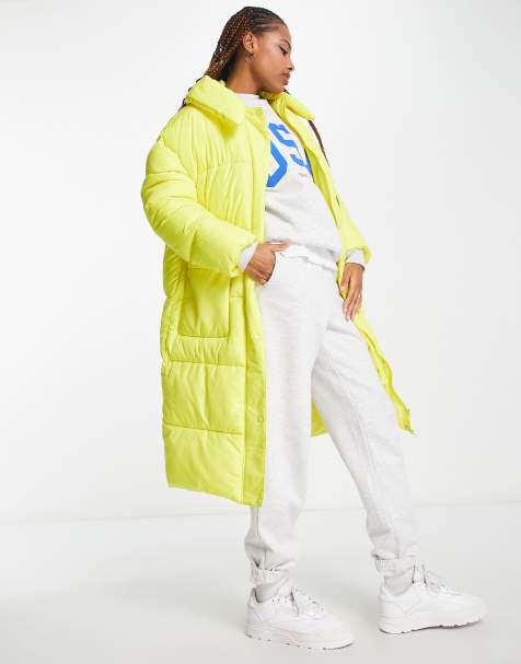 Long yellow outlet puffer coat