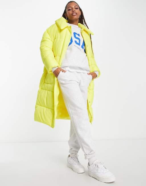 Shiny yellow sale puffer jacket