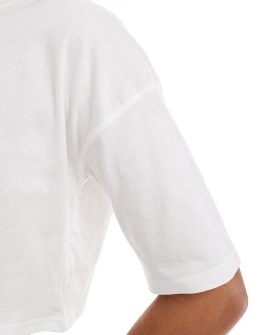 Miss Selfridge - Lot de 2 t-shirts crop top - Blanc et sauge, 3 de 4