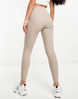 Miss Selfridge lounge soft knit high waist leggings in gray