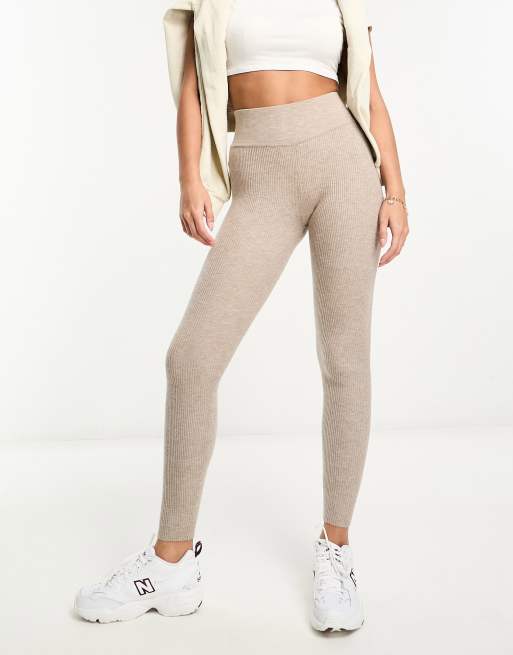 Oatmeal Luxe Knit Leggings, Knitwear