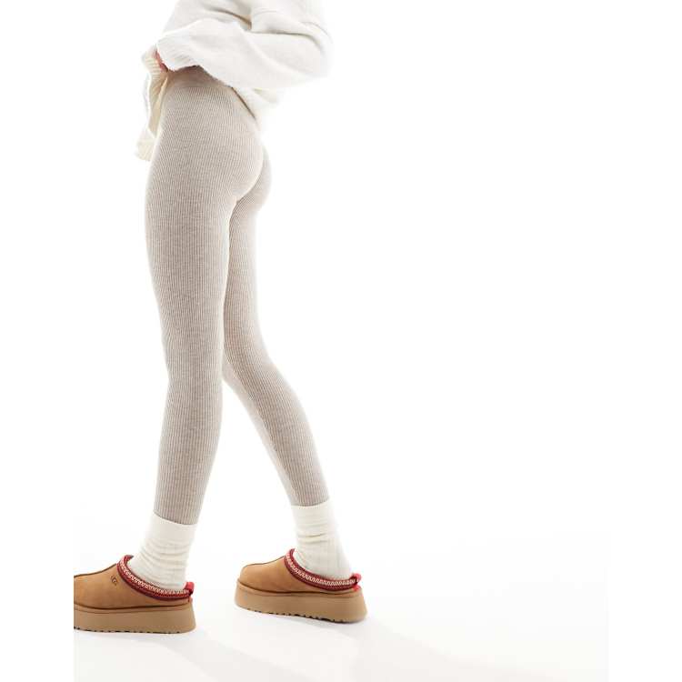 Latte Kisses High Waist Cable Knit Legging In Ivory • Impressions