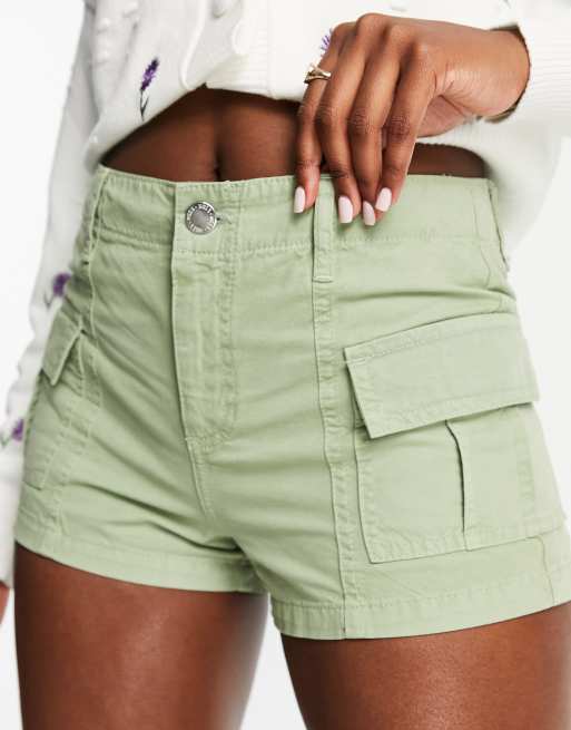 Low Waist Cargo Shorts - Khaki green - Ladies