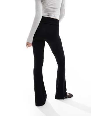 Miss Selfridge Low Rise Deep Fold Over Waistband Flare Legging