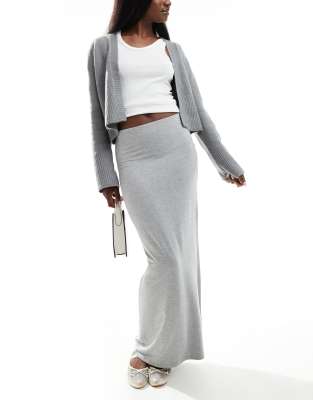 Miss Selfridge Low Rise Maxi Skirt In Gray Heather