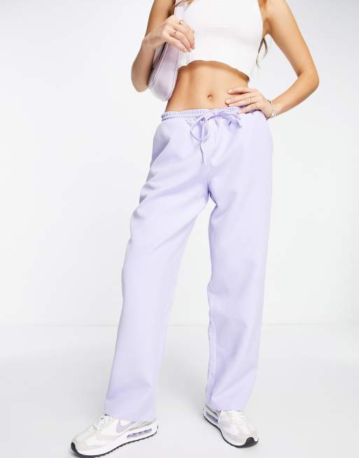 Miss Selfridge low rise wide leg pants in lilac