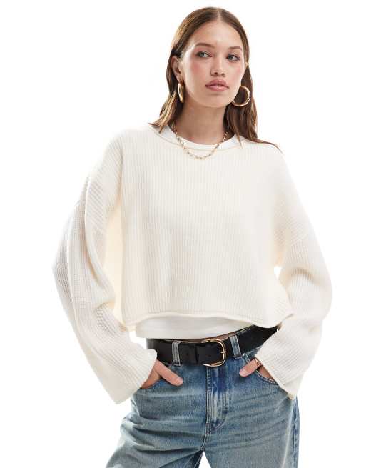 Miss Selfridge - Løstsiddende trøje i cremefarve