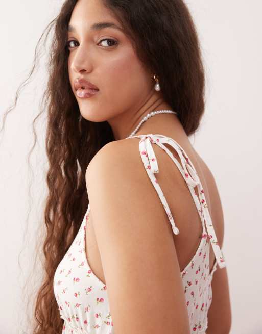 Miss Selfridge – Luźna warstwowa sukienka mini we wzór, 2 z 4
