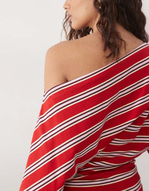 Miss Selfridge luźny top w paski, 3 z 4