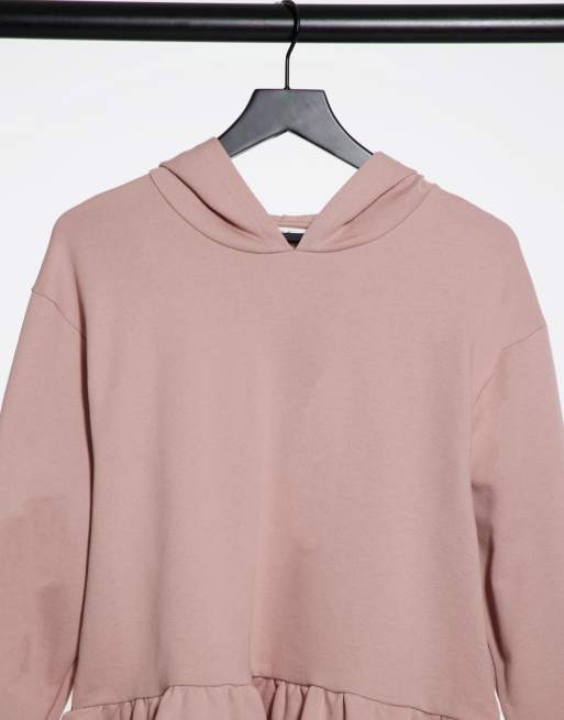 Miss Selfridge - Lyserød hættetrøje med flæsekant, 2 af 4