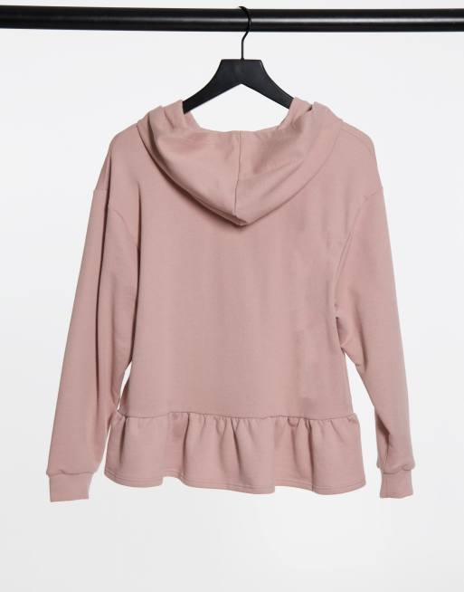 Miss Selfridge - Lyserød hættetrøje med flæsekant, 4 af 4
