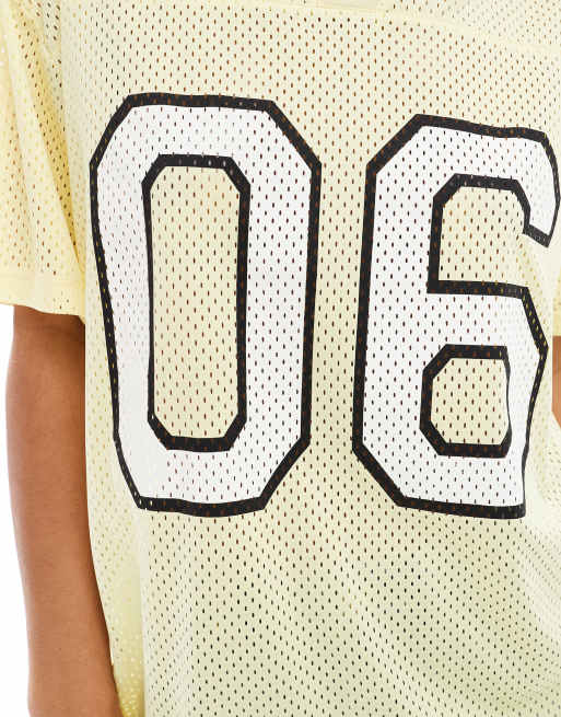 Miss Selfridge - Maglia da calcio stile college color giallo burro, 3 di 4