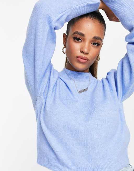 Miss Selfridge - Maglione con maniche a sbuffo color fiordaliso - MBLUE