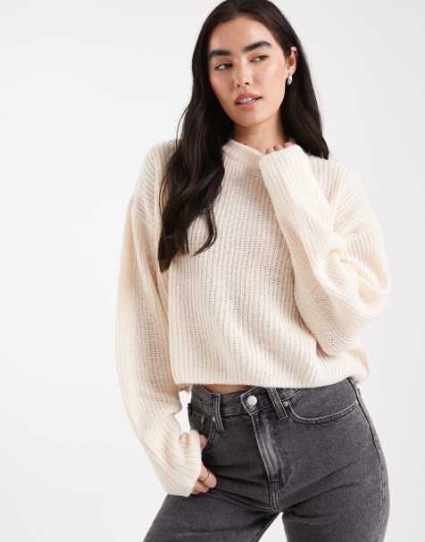 Miss Selfridge - Maglione extra largo in maglia color crema chiaro - view 1