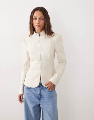 Miss Selfridge Mandarin Jacket In Multi