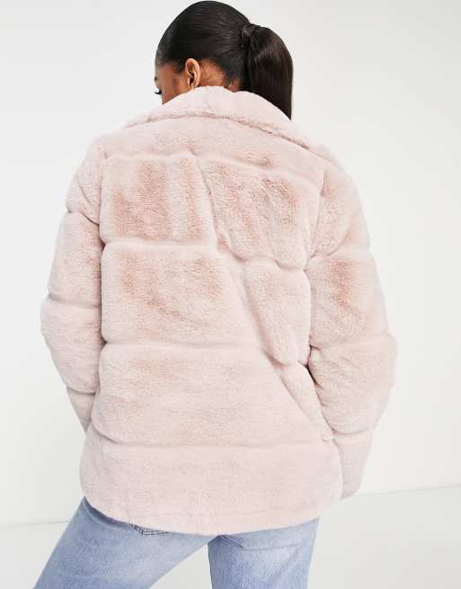 Miss Selfridge - Manteau en fausse fourrure - Rose, 4 de 4