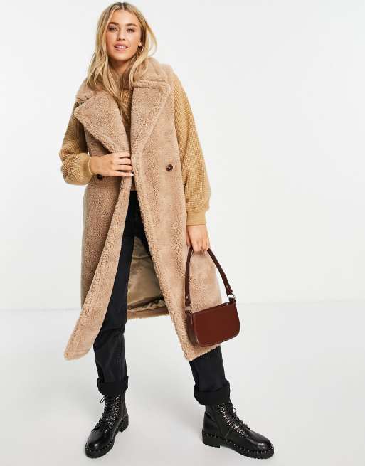 Long manteau sans manche femme hot sale