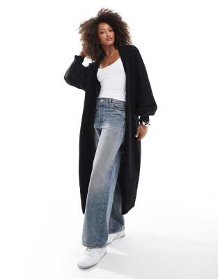 Miss Selfridge Maxi Cardigan In Black