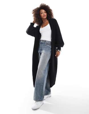 Miss Selfridge Maxi Cardigan In Black