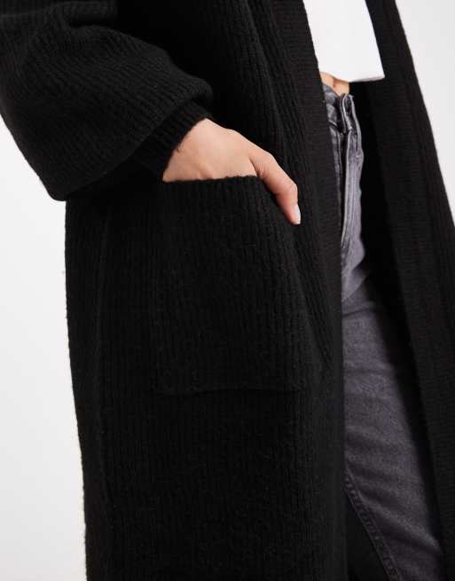 Miss Selfridge maxi cardigan in black