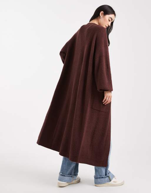 Miss Selfridge maxi cardigan in chocolate