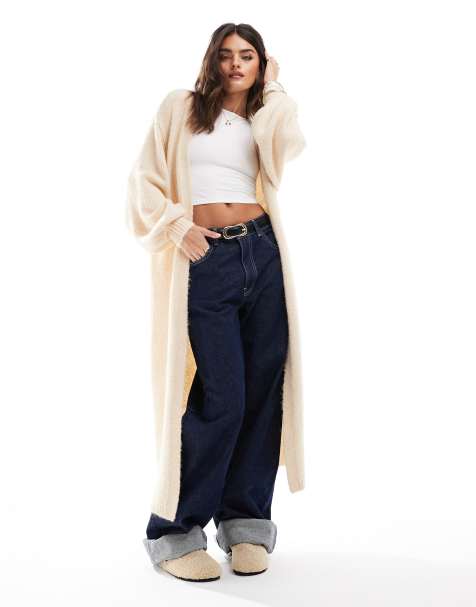 Miss Selfridge maxi cardigan in oatmeal - view 1