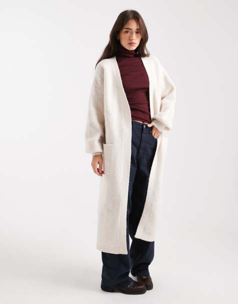 Miss Selfridge maxi cardigan in oatmeal - view 1