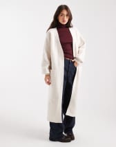 Miss Selfridge Petite maxi cardigan in black