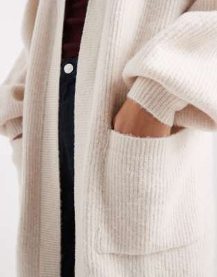 Miss Selfridge Maxi Cardigan In Neutral