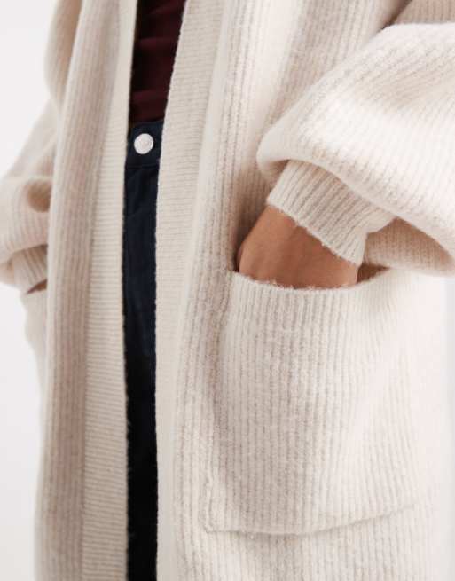Miss Selfridge maxi cardigan in oatmeal