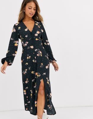 miss selfridge maxi dress in floral print