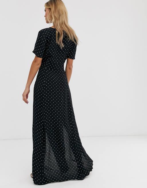 Miss selfridge polka store dot maxi dress