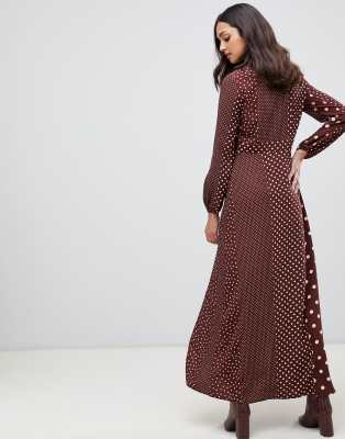 miss selfridge red polka dot maxi dress