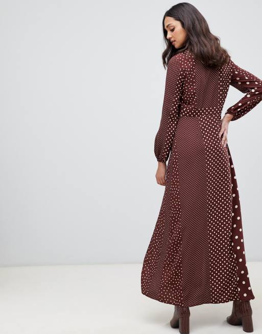 Miss selfridge polka shop dot maxi dress