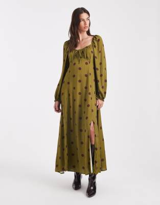 Miss Selfridge - Maxi-Freizeitkleid aus gesponnenem Garn mit Polka Dots-Bunt
