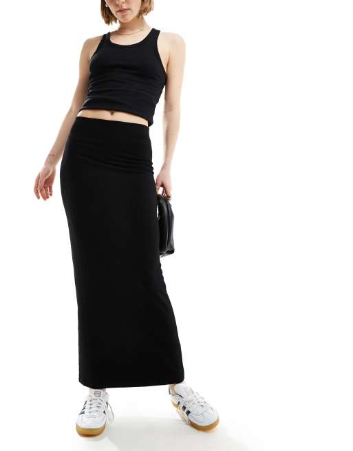 Miss Selfridge - Maxi-rok met lage taille in zwart
