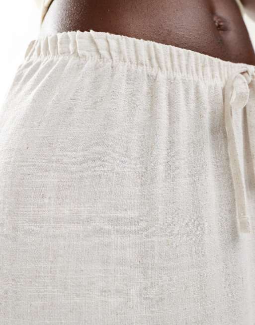 Miss Selfridge maxi skirt in natural linen look, 5 of 5