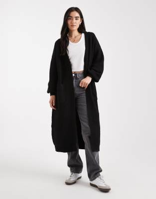 Miss Selfridge - Maxi-Strickjacke in Schwarz