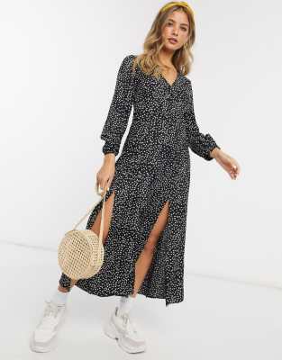 black maxi tea dress