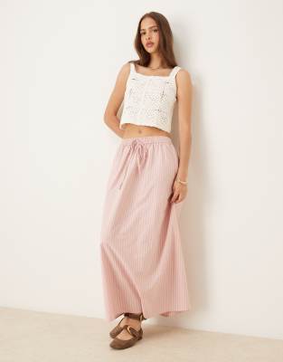 Miss Selfridge - Maxirock in Flieder gestreift-Rot